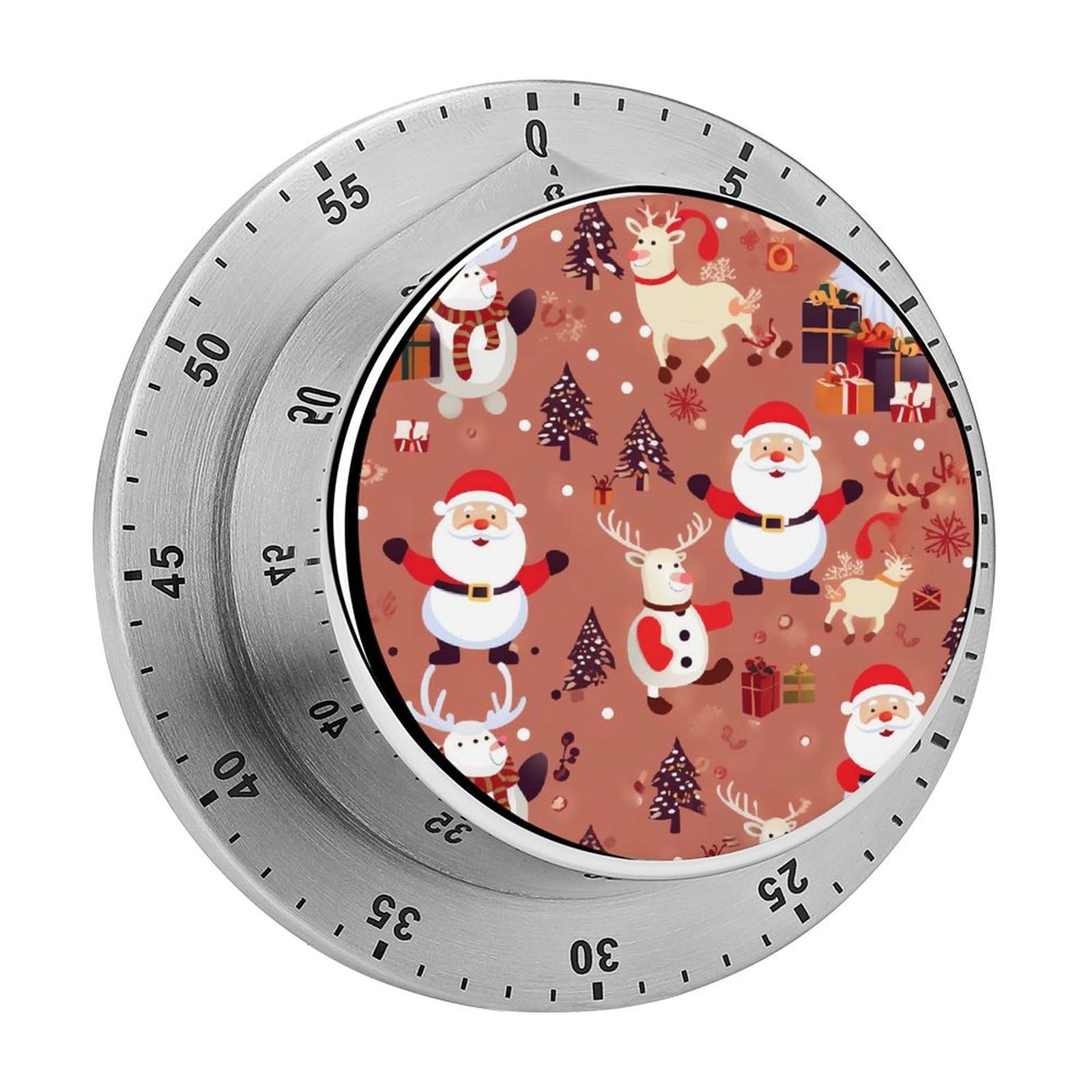 Santa Snowman Reindeer Manual Countdown Timer with Magnetic Base Visual Mechanical Timer for Classroom Home Study and Cooking