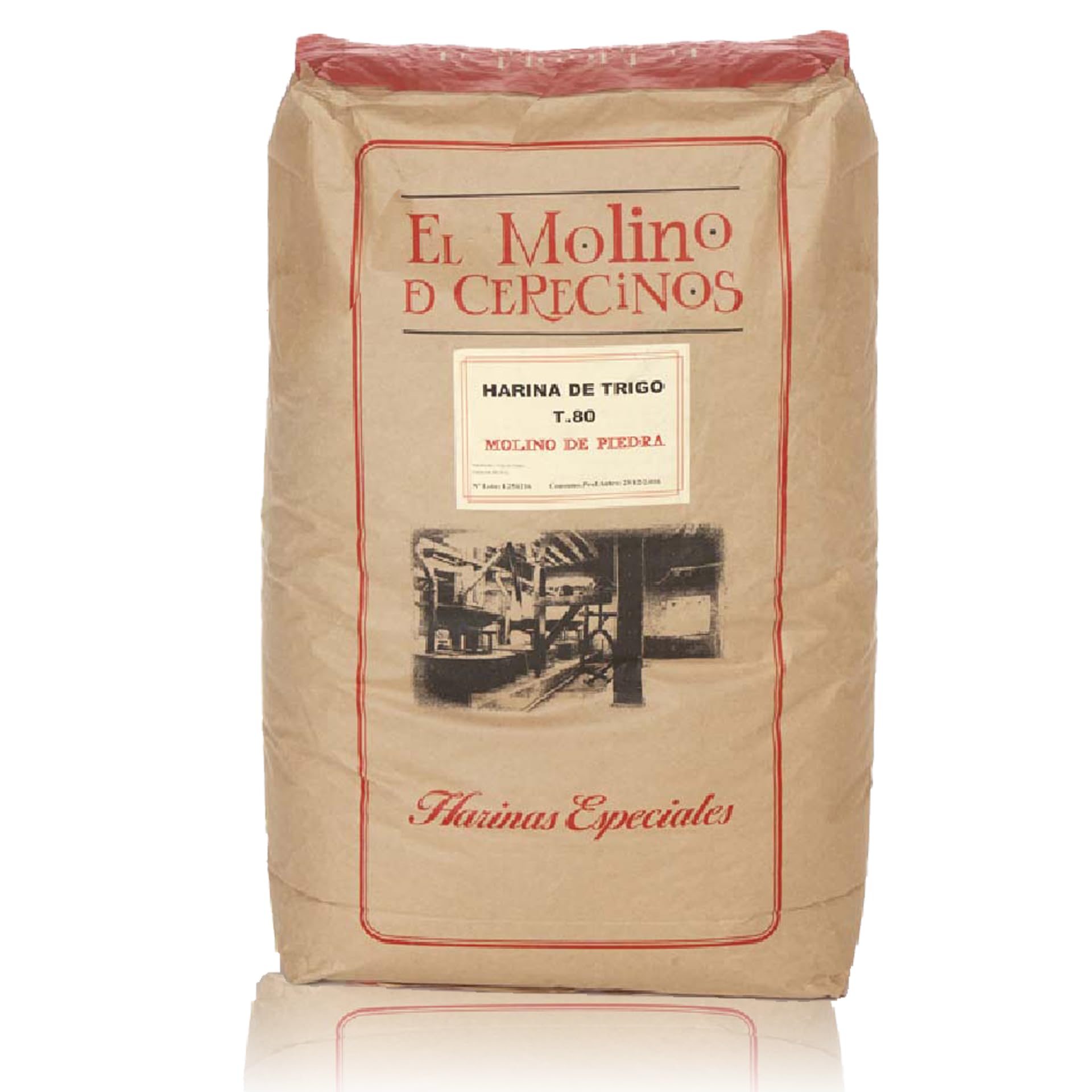 Harina de Trigo T.80 | Molida en Molino de Piedra | Fuerza Panadera W 200-250 | Especial para Pan y Pizza | Para Apasionados del Pan Artesanal | Ofrece Textura Delicada y un Sabor Profundo | 25kg