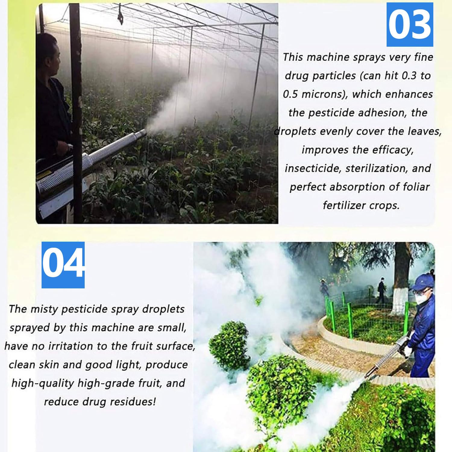 Pulse Jet Thermal Fogger, 15L Profesjonalna maszyna do zamgławiania ULV, Opryskiwacz rolniczy przenośny 360° natrysk we wszystkich kierunkach Profesjonalna maszyna do zamgławiania,180K