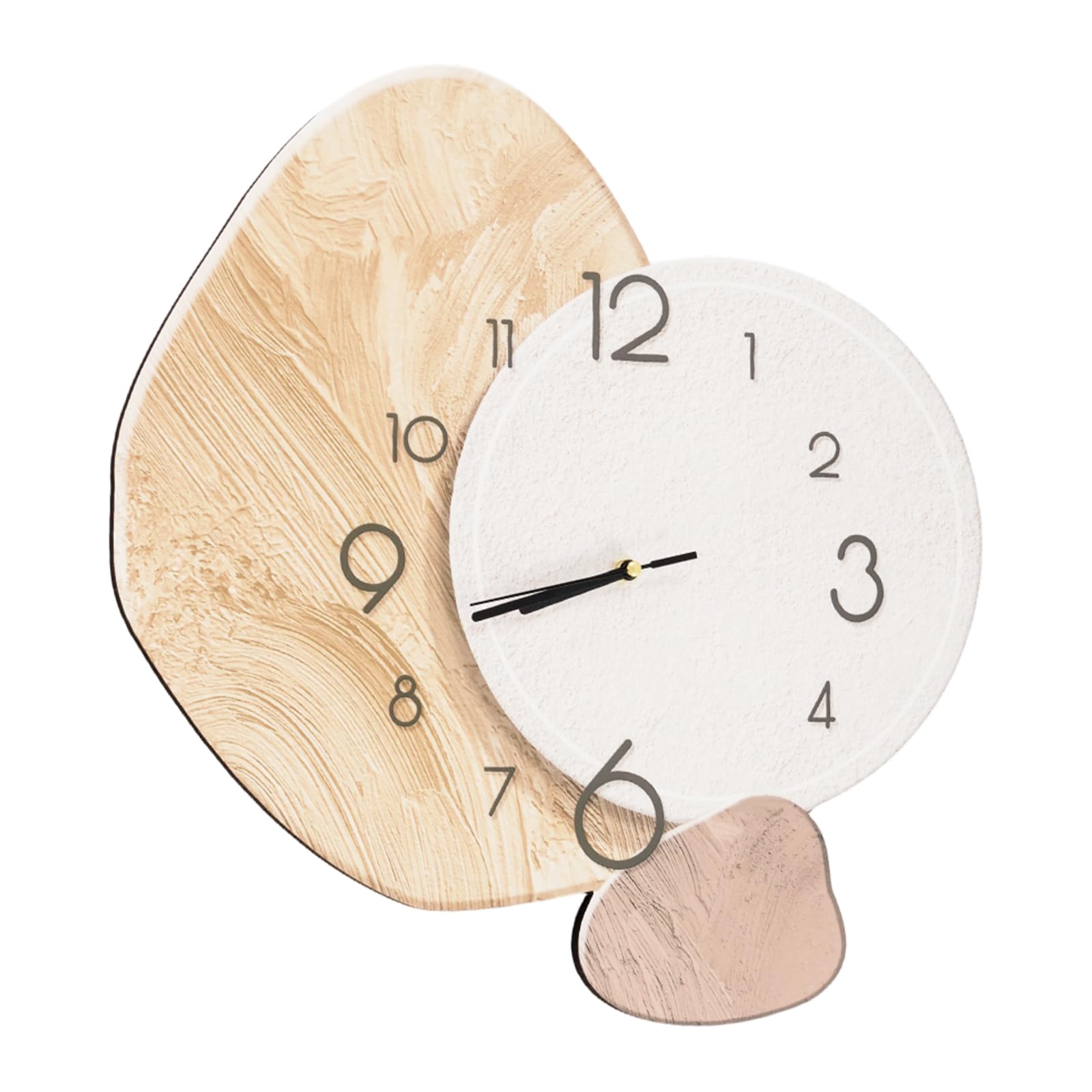WooDerson Reloj de pared Reloj Decorativo Simple Creativo Estilo Mediados de Siglo Sin Ruido Moderno De Porcelana Cristalina Reloj de Pared Decorativo para Dormitorio/Salón (Oro + Blanco)