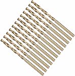 Drill Bit, 7/16" Cutting Diameter (11.11mm), 4241 HSS Jobber Bits Black and Gold 118° Cutting Angle Versatile - (Applications: for Drilling Plastic Wood Soft Thin Metal), 2-Pieces