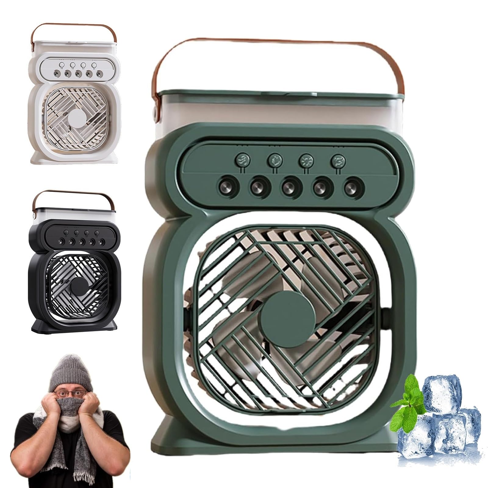 Portable Air Conditioners Rechargeable Mini Portable AC Unit Cool Air Spray Personal Cooling Fan with 3 Speeds Small