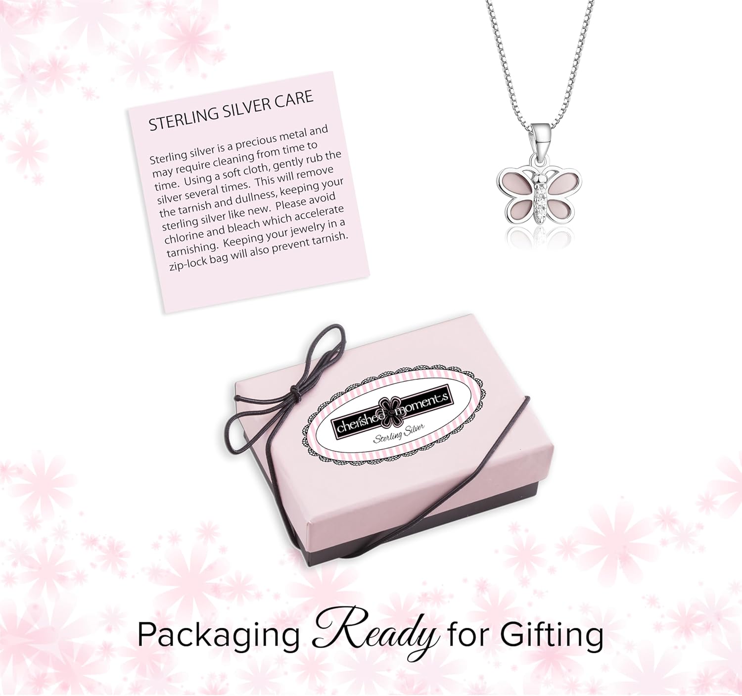 Cherished Moments 14K Gold-Plated or .925 Sterling Silver Pink Butterfly Earrings with CZ – Screw Back for Toddlers, Kids, Little Girls - Image 6