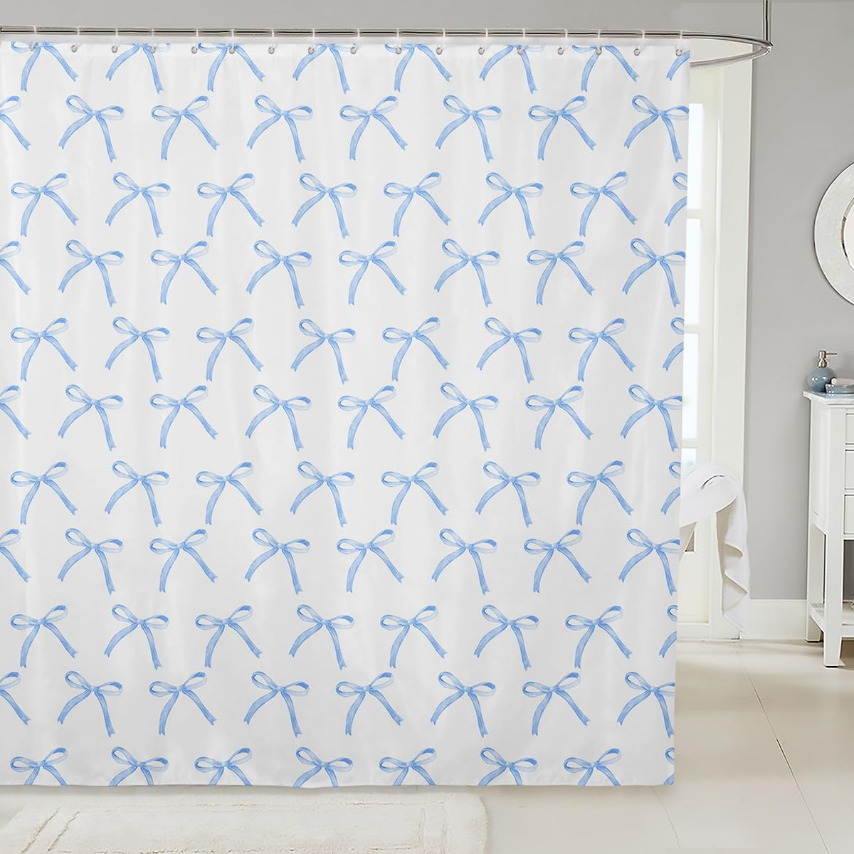 Rideau de douche imperméable motif géométrique 183x183cm pour fille