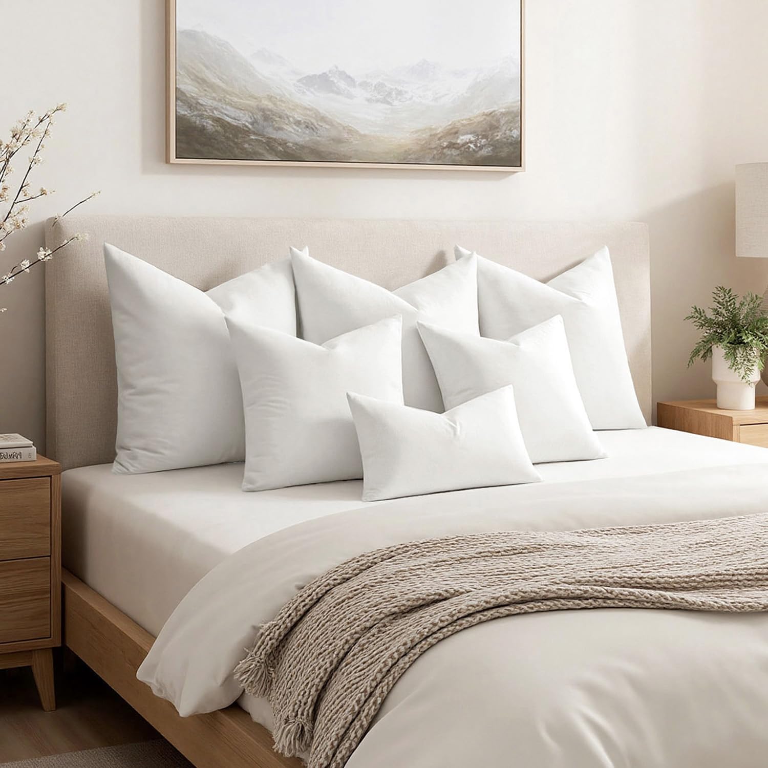 MIULEE Premium Feather and Down 12x20 Throw Pillow Insert Soft Fluffy Throw Pillow Double-Layer Cotton Fabric for Sofa Bed Couch Prevents Feather Leakage - Image 5