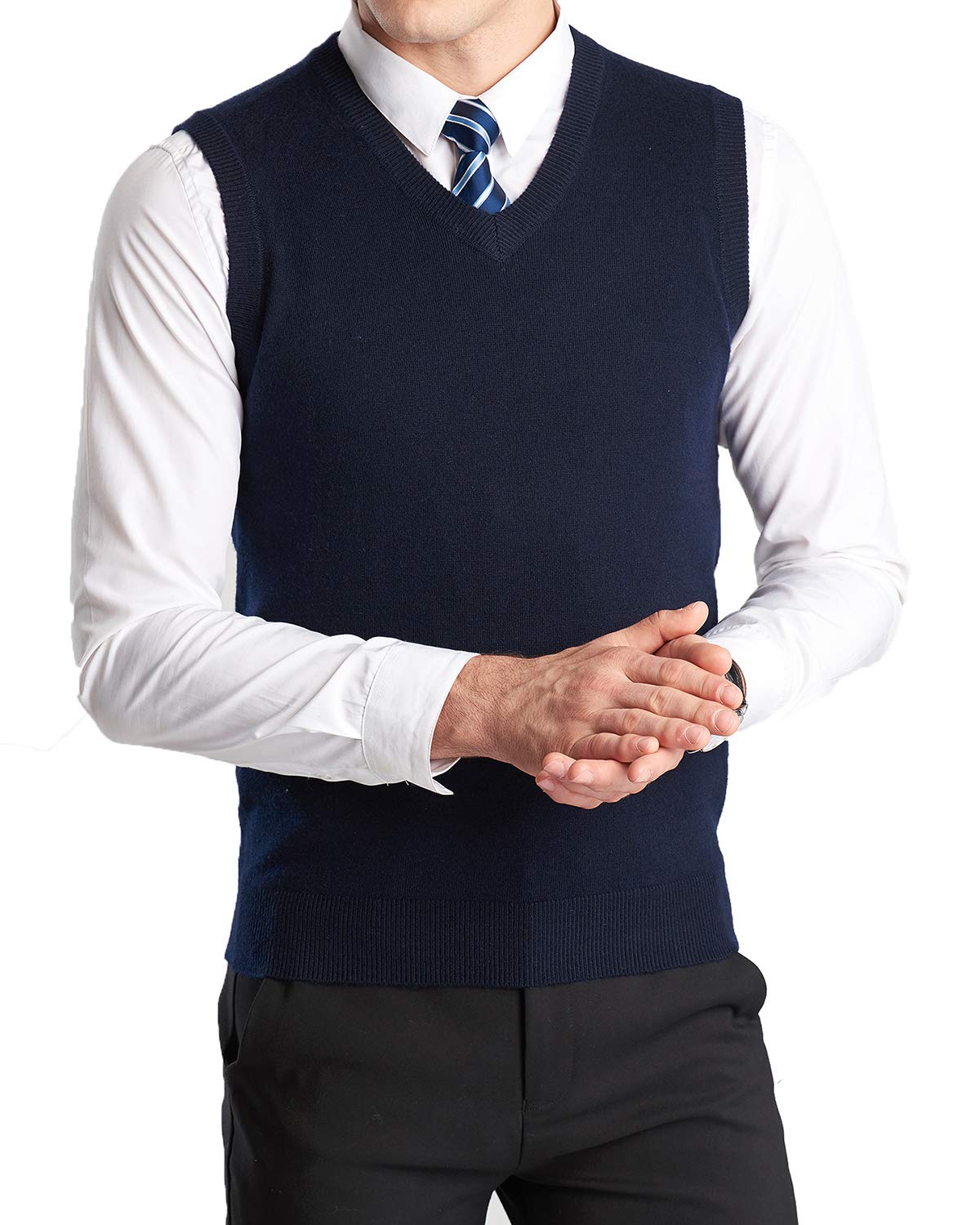 Hombre Invierno Sin Mangas con Cuello En V Chaleco Casual de Punto Chaleco suéter Caballero Suéter Cardigans Tank Tops