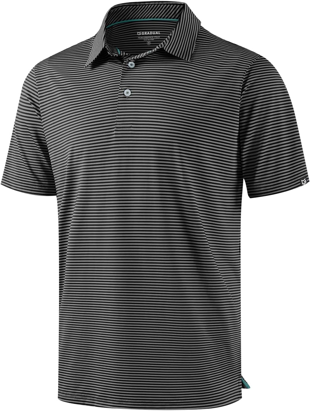 G Gradual Mens Golf Shirt Dry Fit Moisture Wicking Performance Short Sleeve Striped Polo Shirts for Men Dressy Casual