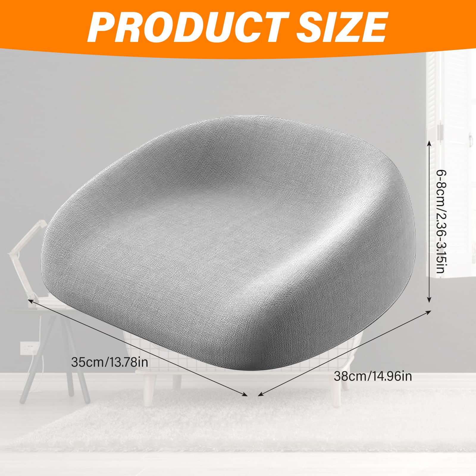 Kinder Sitzkissen Sitzerhöhung Stuhl: ca. 6-8 cm Dicke Baumwolle Memory-Schaum Booster Seat, Komfort Sitzerhöhung Stuhl Ergonomisch Kindersitz Sitzerhöhung für Esszimmer (Nebelgrau)