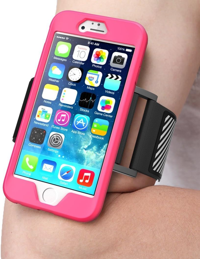 iPhone 6 Plus Armband, SUPCASE Apple iPhone 6 Plus Armband 5.5 inch Easy Fitting Sport Running Armband with Premium Flexible Case Combo for iPhone 6 Plus Case (Magenta), Not Fit iPhone 6 4.7 inch