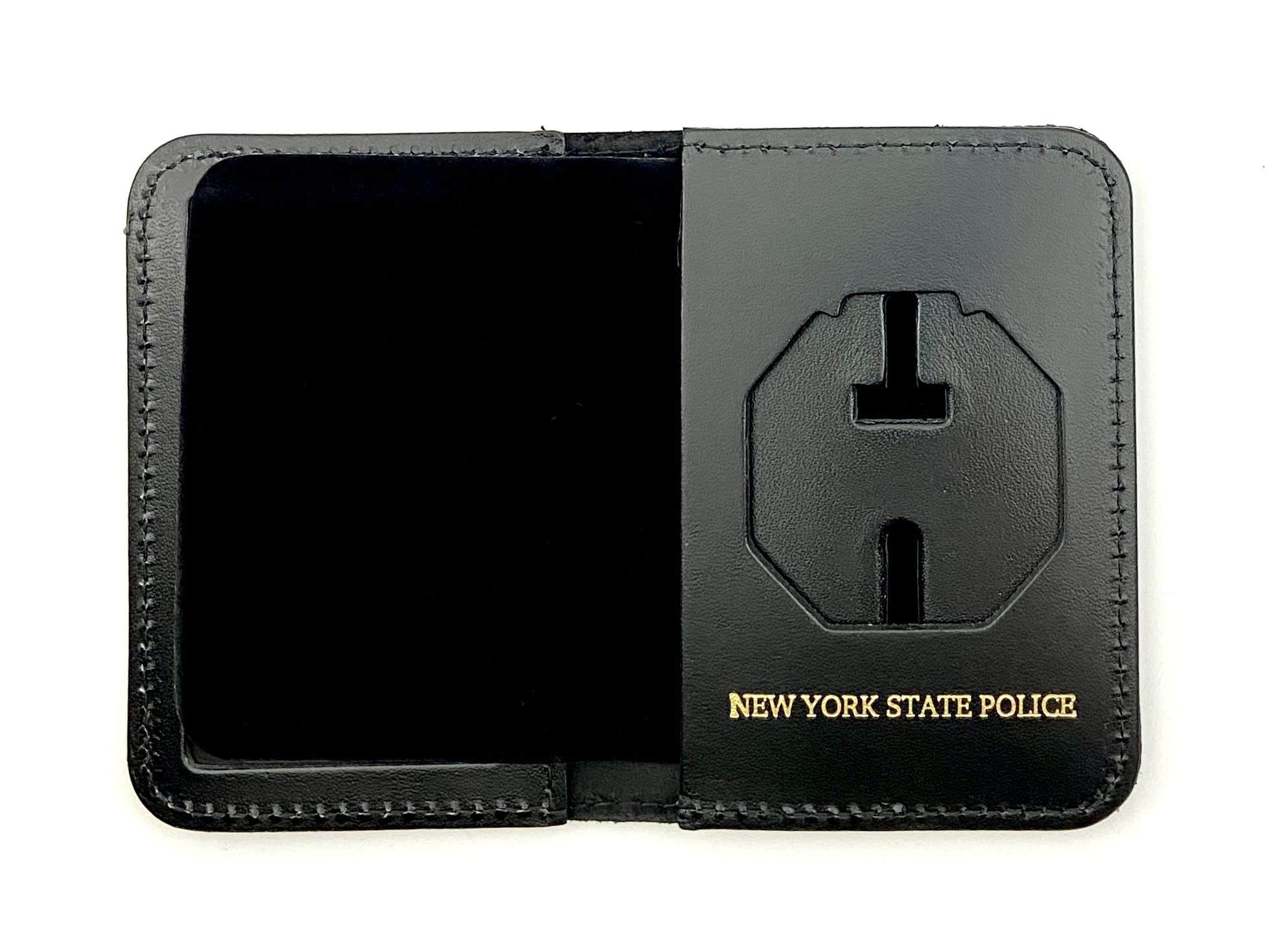 Perfect Fit Shield Wallets New York State Police Badge and ID Case Leather Black NYSP (Cutout PF 26)