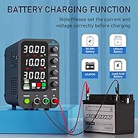 Vista 2 de Fuente de alimentación CC variable, fuente de alimentación de banco de conmutación 0-32V 0-10A con modo de carga inteligente, USB de 20W y carga