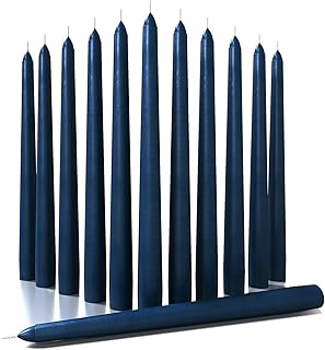 CANDWAX 10 inch Tapered Candles - Set of 12 Dripless Unscented Candlesti...