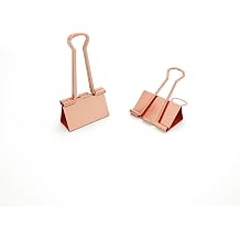 Binder Clips Small Metal Clamp Rose Gold 0.75 inch / 19 mm Small, 20 PCS
