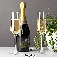 Vista 5 de PARACITY Copas de champán, juego de 2 copas de champán, elegantes copas de champán de vidrio de 8.5 onzas, regalo para cumpleaños, boda, Navidad