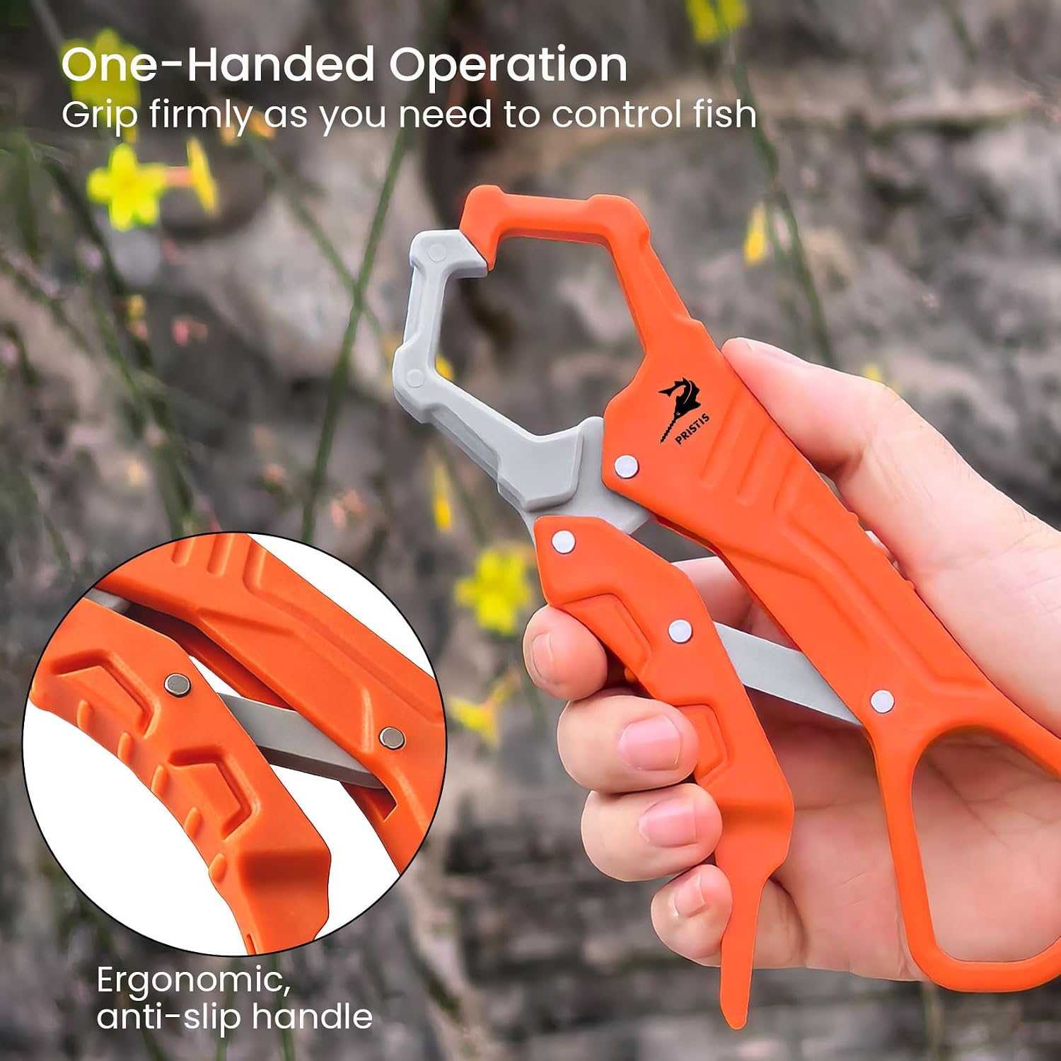 Pristis Fishing Gripper with Hook File, Plastic Lip Grabber Tool