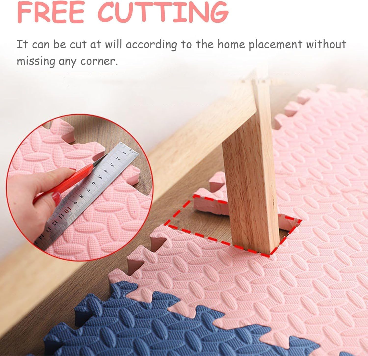 Foam Play Mat 15 PCS 24x24in Interlocking Foam Floor Tiles with Borders Foam Sensory Tiles Floor Mat(Orange)