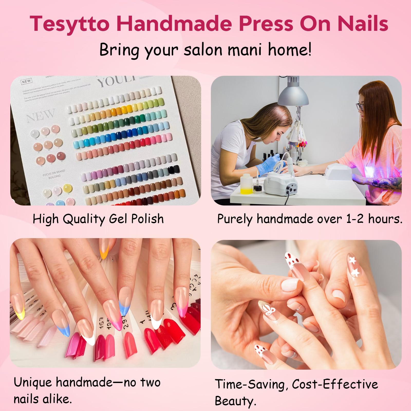 Tesytto Handmade Press on Nails Long Coffin Muti-Layer Gel Fake Nails - 3D Lotus Flowers & Tiger Print, French Tip Glossy Thick Acrylic Nails (Playful Zebra with Lotus,S): M Mango Sago