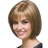 Vista 1 de XIUFAXIRUSI XIUFAXIRUSI - Pelucas cortas rubias con corte Bob para mujeres blancas, con flequillo lindo, peluca sintética de longitud hasta
