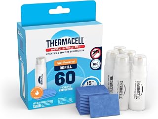 Thermacell Mosquito Repellent Refills, 60-Hour Pack; Contains 15 Repellent Mats, 5 Fuel Cartridges; Compatible with Any Fuel-Powered Thermacell Product; No Spray, Scent, Mess