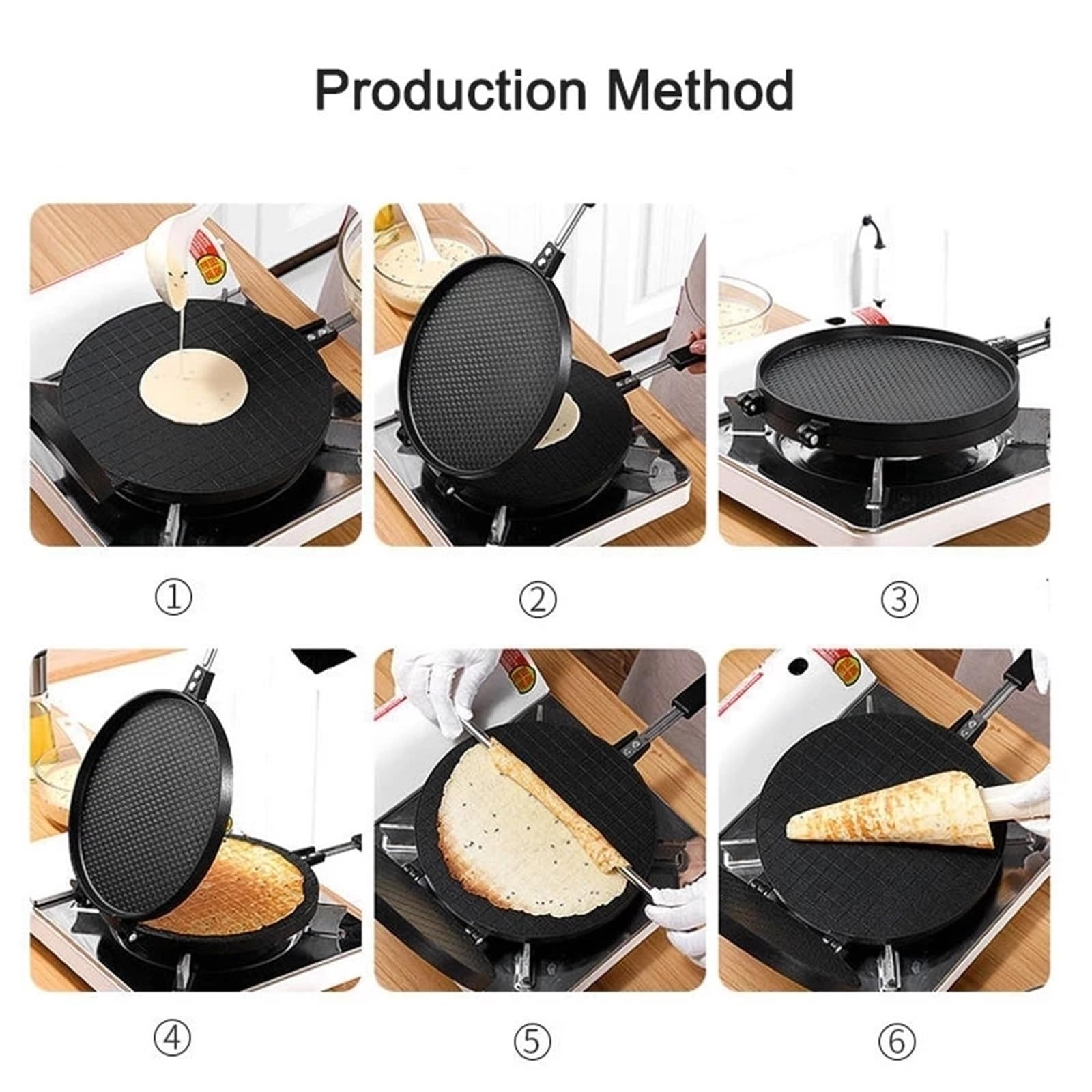 Freidoras, Rollo de Huevo for Hacer gofres, Molde Antiadherente for Pasteles, Utensilios for Hornear en casa, Mini Herramienta Cono Helado DIY, repostería for, Suministros Cocina(17cm)
