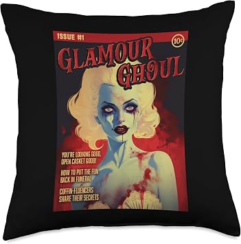 Glamour Ghoul 1950s Horror Comic Cover Throw Pillow