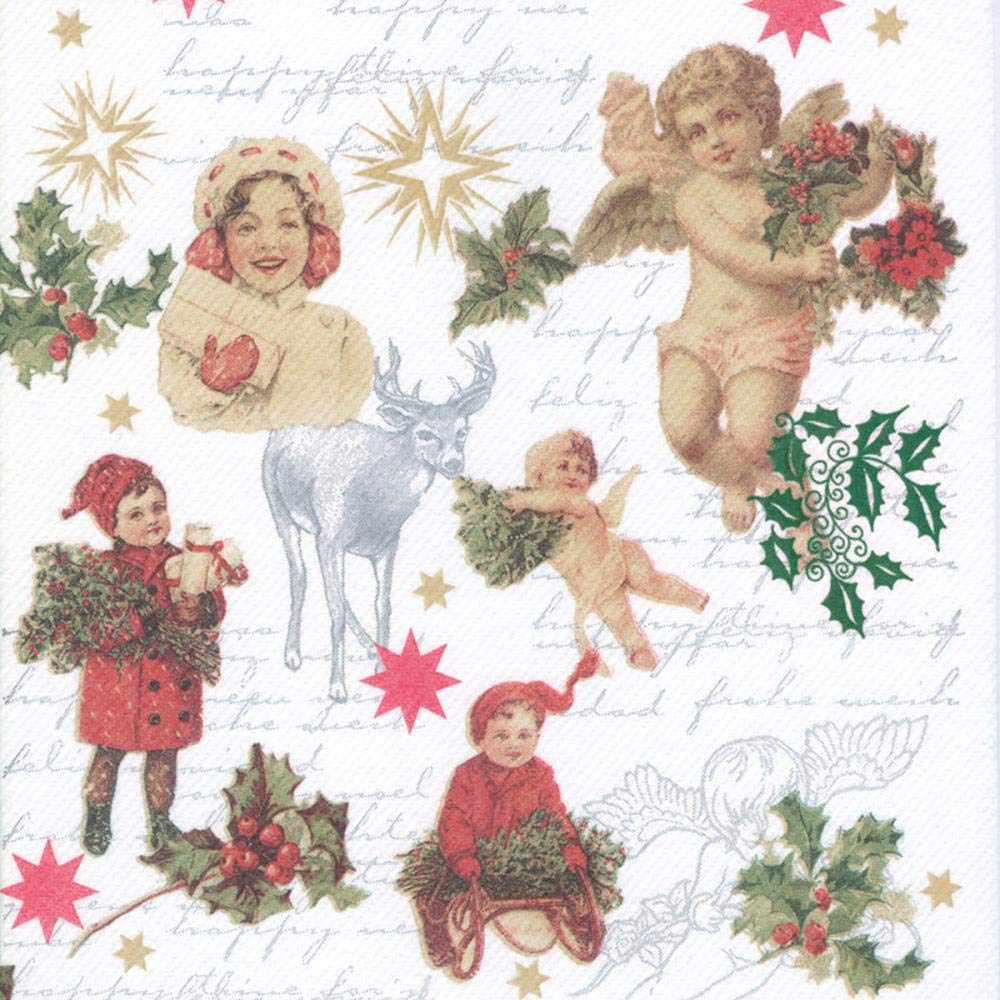 HANTERMANN Weihnachtsservietten Gold/Silber - 50 Stück Premium Airlaid 40x40cm Made In Germany