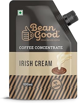 Bean Good Cold Coffee Concentrate - Irish Cream Flavour- Serves 15 Cups – 200ml - 100% Pure Coffee - Just Add Cold Milk/Sugar