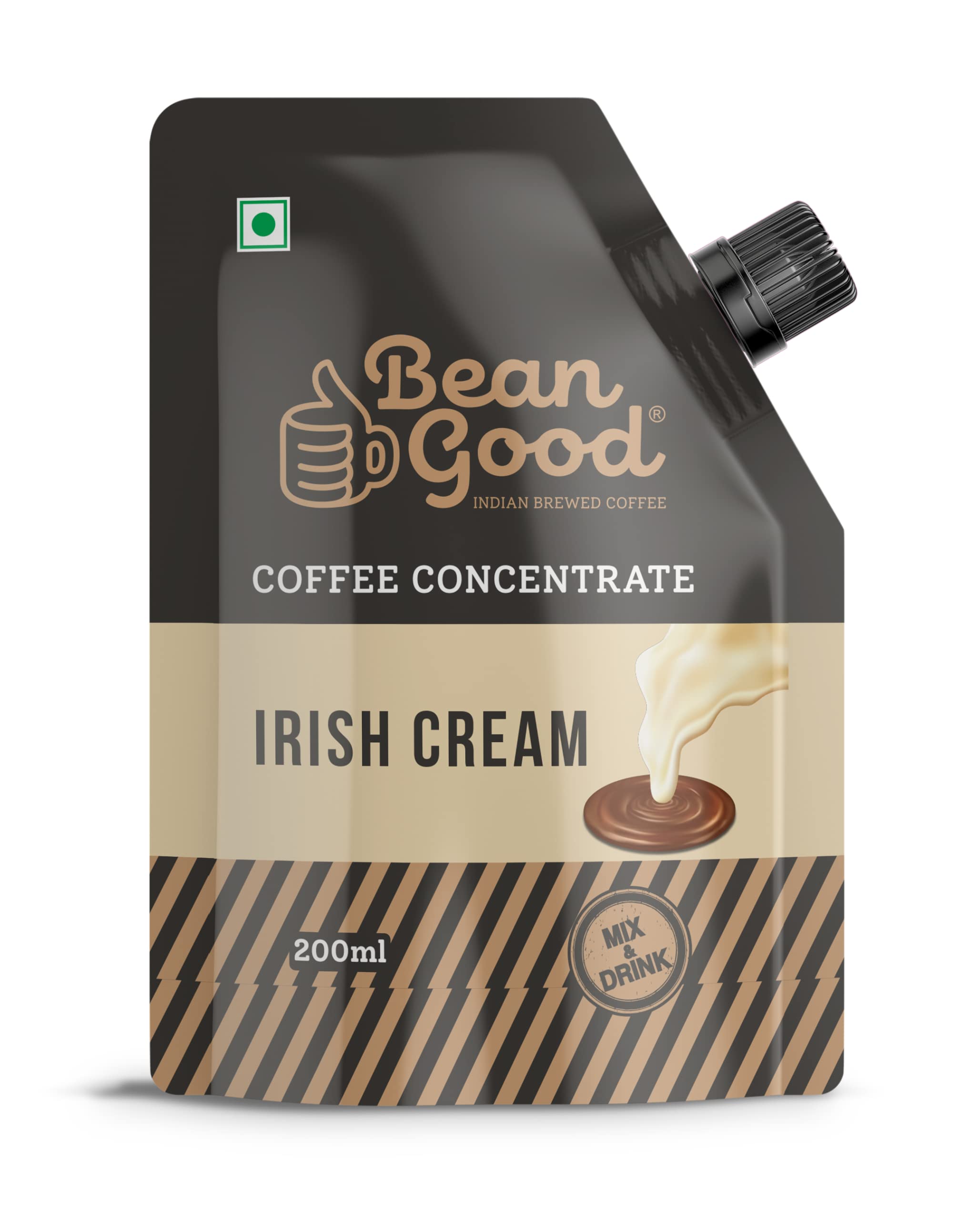 Bean Good Cold Coffee Concentrate - Irish Cream Flavour- Serves 15 Cups – 200ml - 100% Pure Coffee - Just Add Cold Milk/Sugar