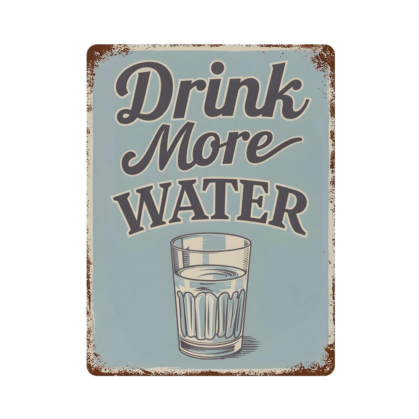 YHGERTKU Shopagift Drink More Water Hydration Wall Art Retro Iron Vintage Metal Tin Sign Poster Modern Decor for Living Rooms Gift 40x30cm
