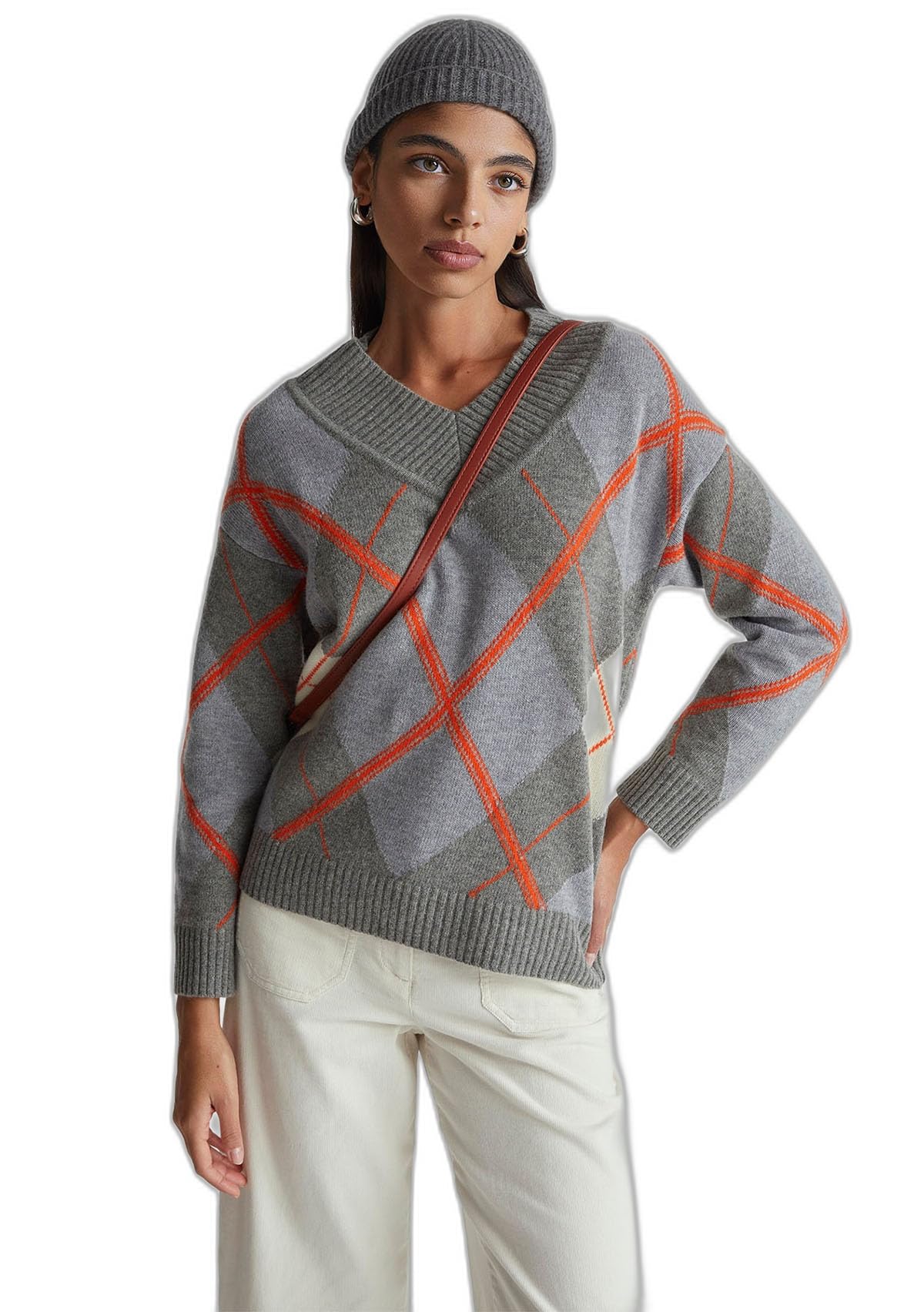 United Colors of Benetton Maglia Scollo V M/L 1444e204e Maglione Donna