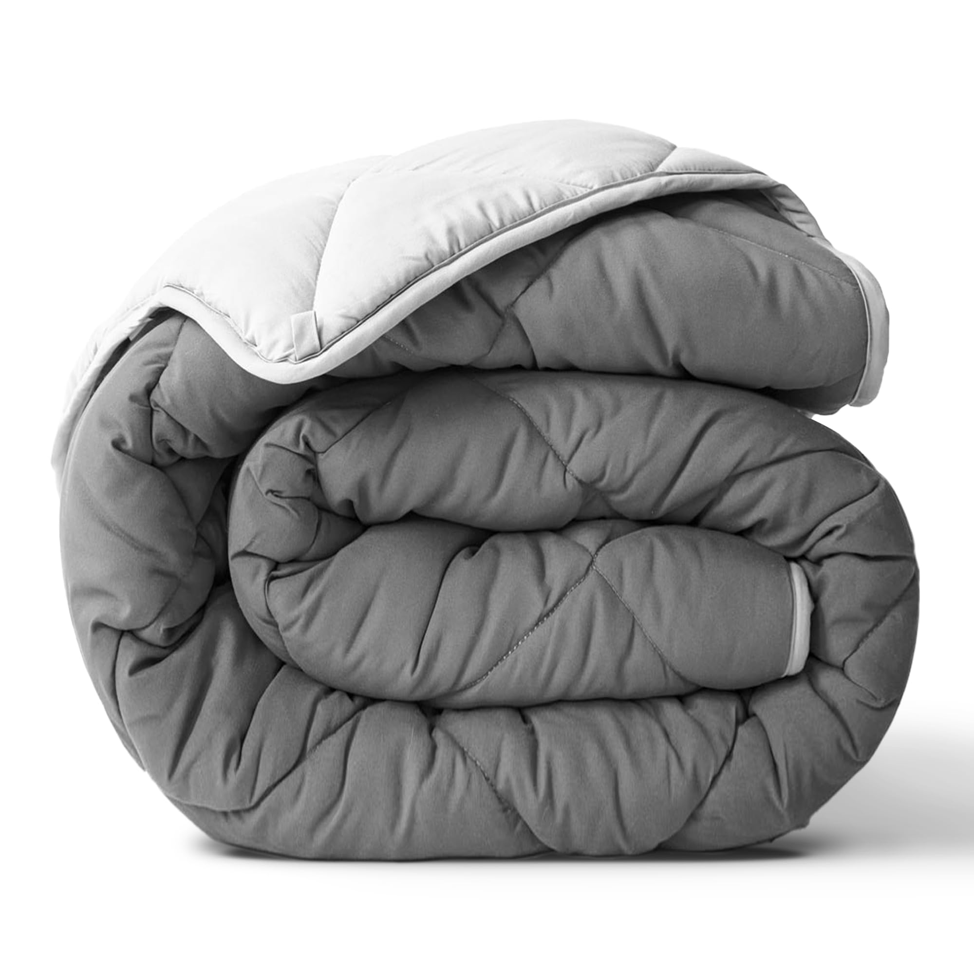 ViscoSoft All Seasons Twin/Twin XL Down Alternative Reversible Quilted Comforter - Breathable Twin Extra Long Premium Soft Microfiber, Gray