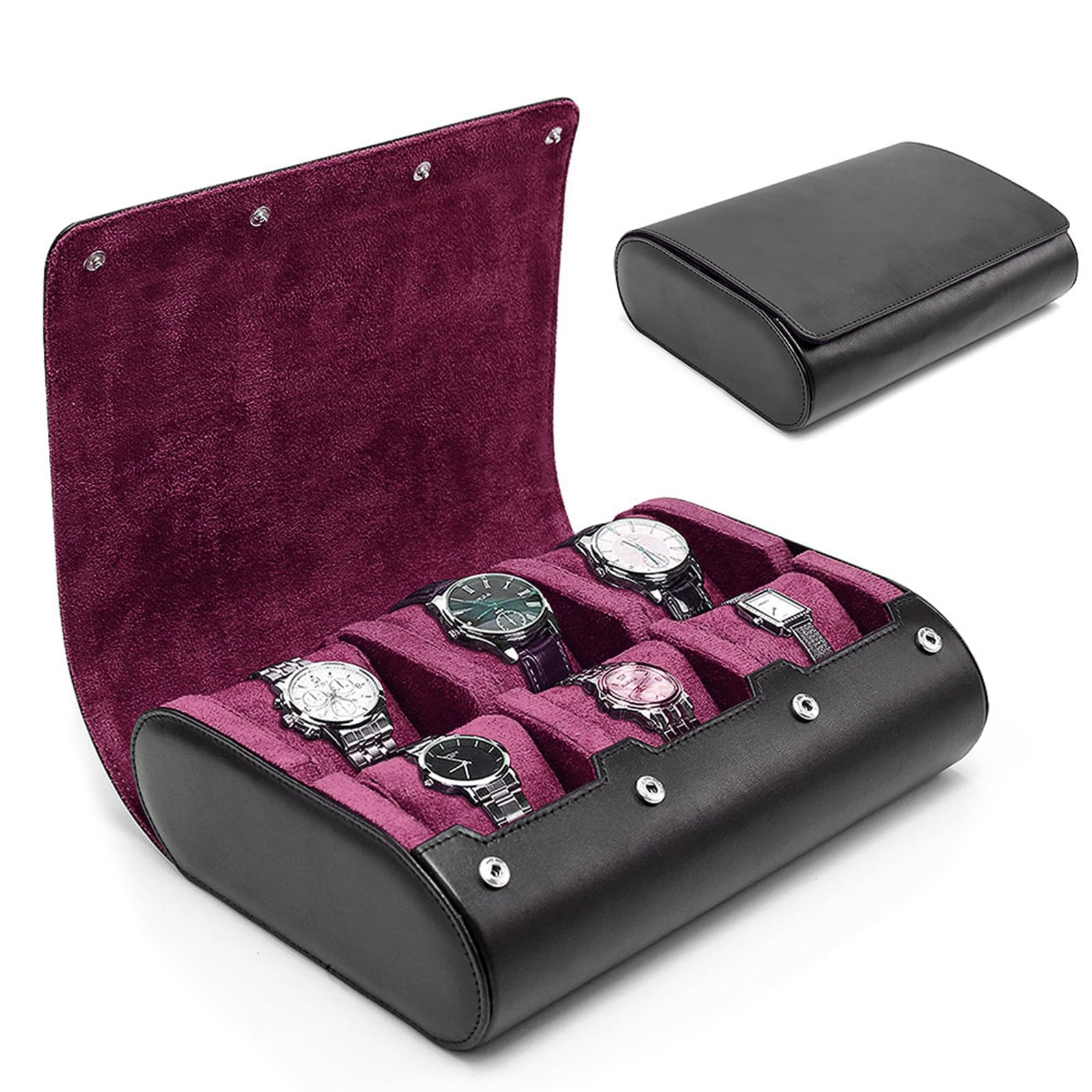 Schmuck Aufbewahrungsbox, Uhren Druckknopf Tasche, Verpackung, Aufbewahrungstaschen, Armbanduhren Box, Reise Uhrentasche für Männer und Frauen