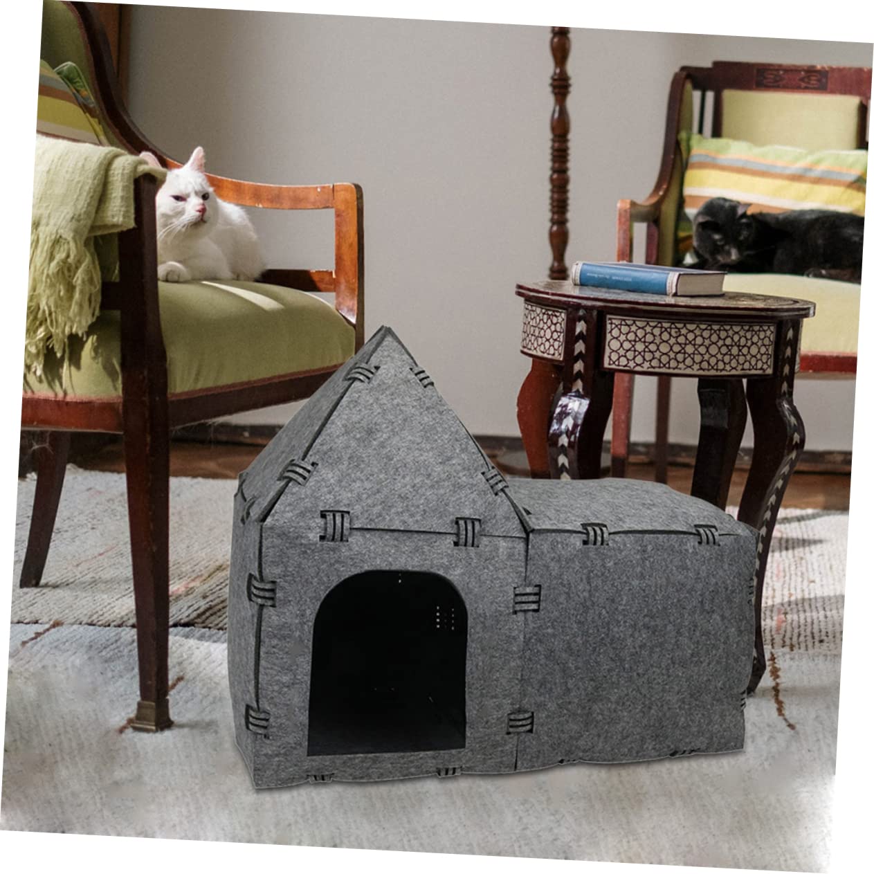 BESPORTBLE Casa para Gatos De Fieltro DIY Túnel para Mascotas Juguete Interactivo Casa Nido para Gatos DIY