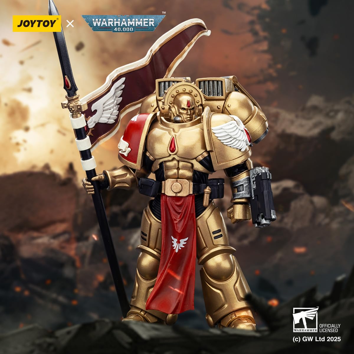TOYVERSE JOYTOY 1/18 Warhammer 40,000 Action Figure, Blood Angels Sanguinary Guard 3 with Angelus Boltgun and Encarmine Spear - Image 2