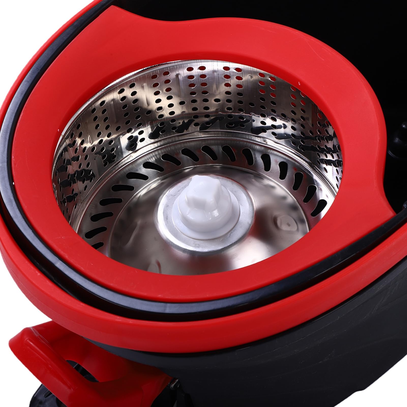 AUNMAS Juego de Cubo y Fregona Giratoria con Pedal de Deshidratación Automática, Cabezal Giratorio 360