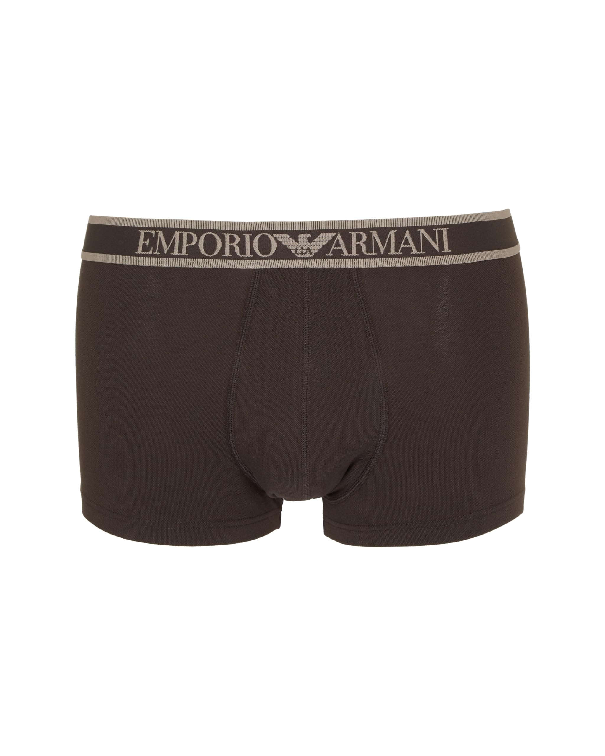 Emporio Armani Man's Stretch Piquet Trunk Brown XL