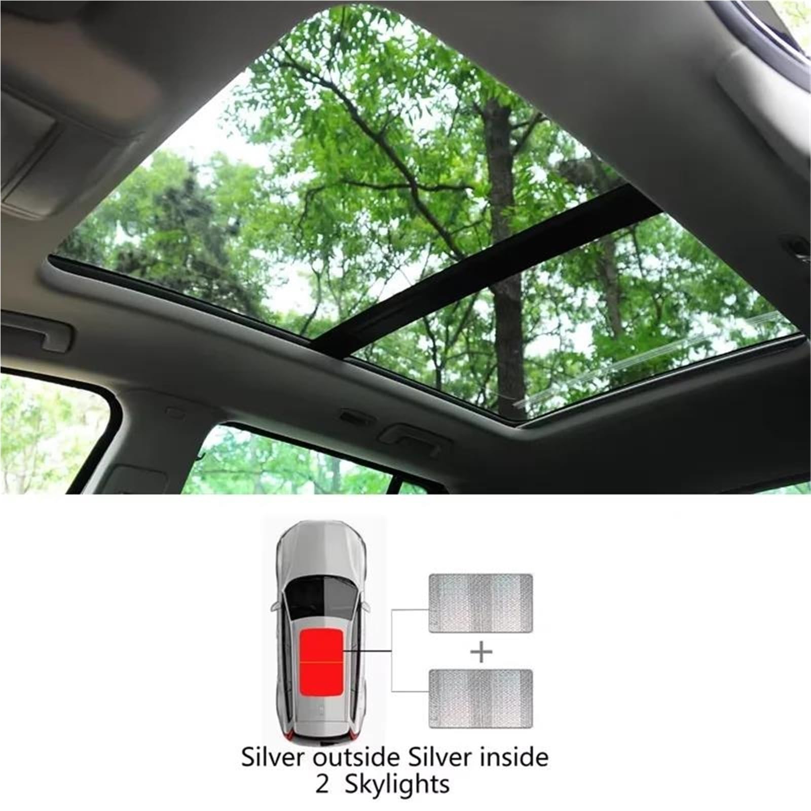 Tenda Tettuccio Apribile Auto Parasole Per Tettuccio Apribile Adatto A Per VW Per Sharan 7N 2012~2019 Protezione Termica Per Tetto Panoramico E Accessori Per Finestrini(Argento Nero)