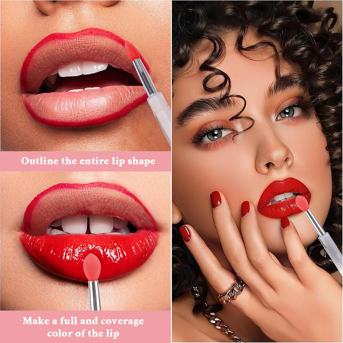 6pc Pennelli Morbidi per Labbra, Applicatori in Silicone, per labbra applicatori, per labbra per la cura delle labbra, Ideali per Rossetto e Cosmetici, Bacchette Riutilizzabili per Makeup Labbra