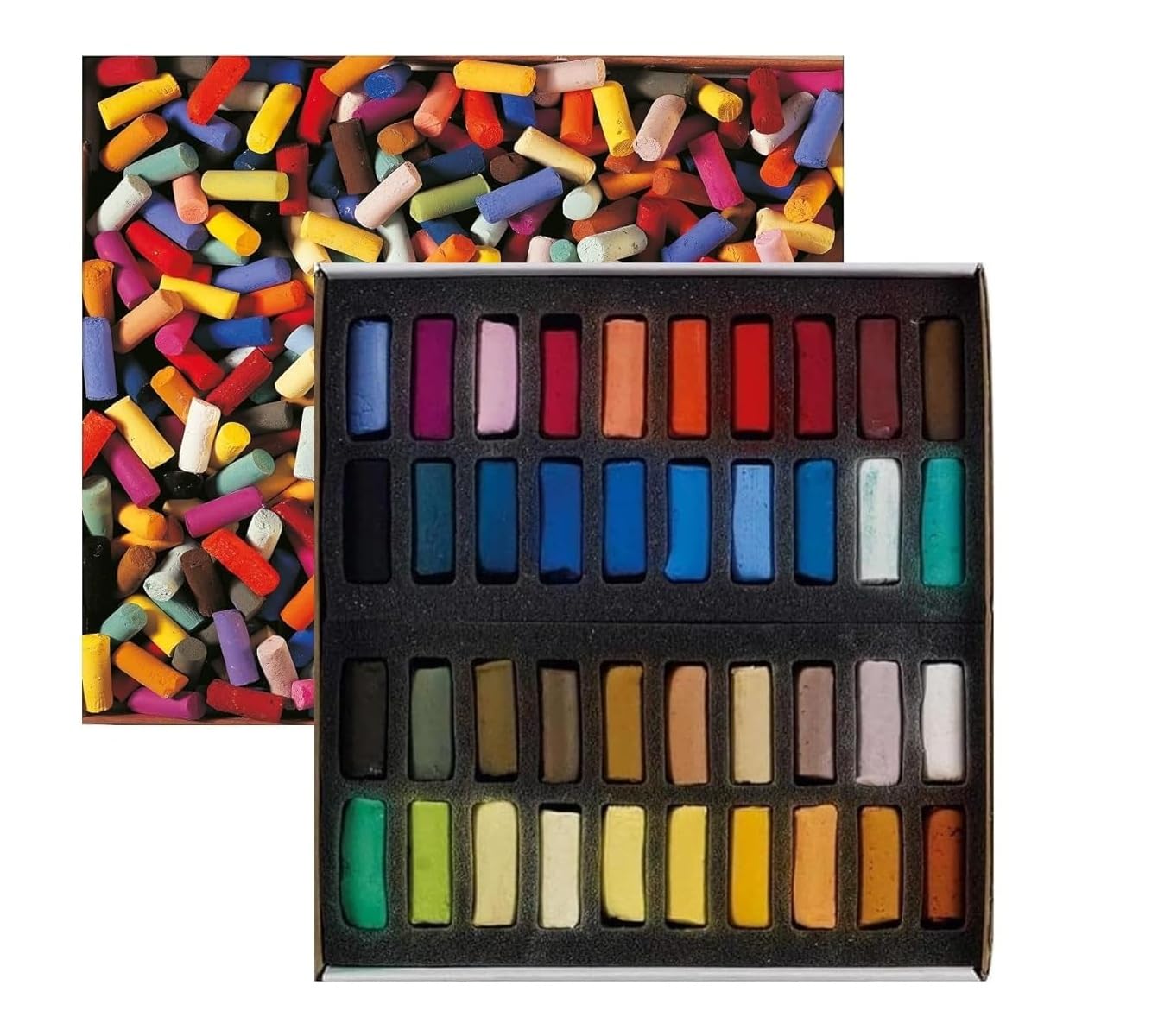 Sennelier ensemble de Pastel secs 40 demi-pastels tendres"à l'écu" Pastel Extra Fins et 1 cartes