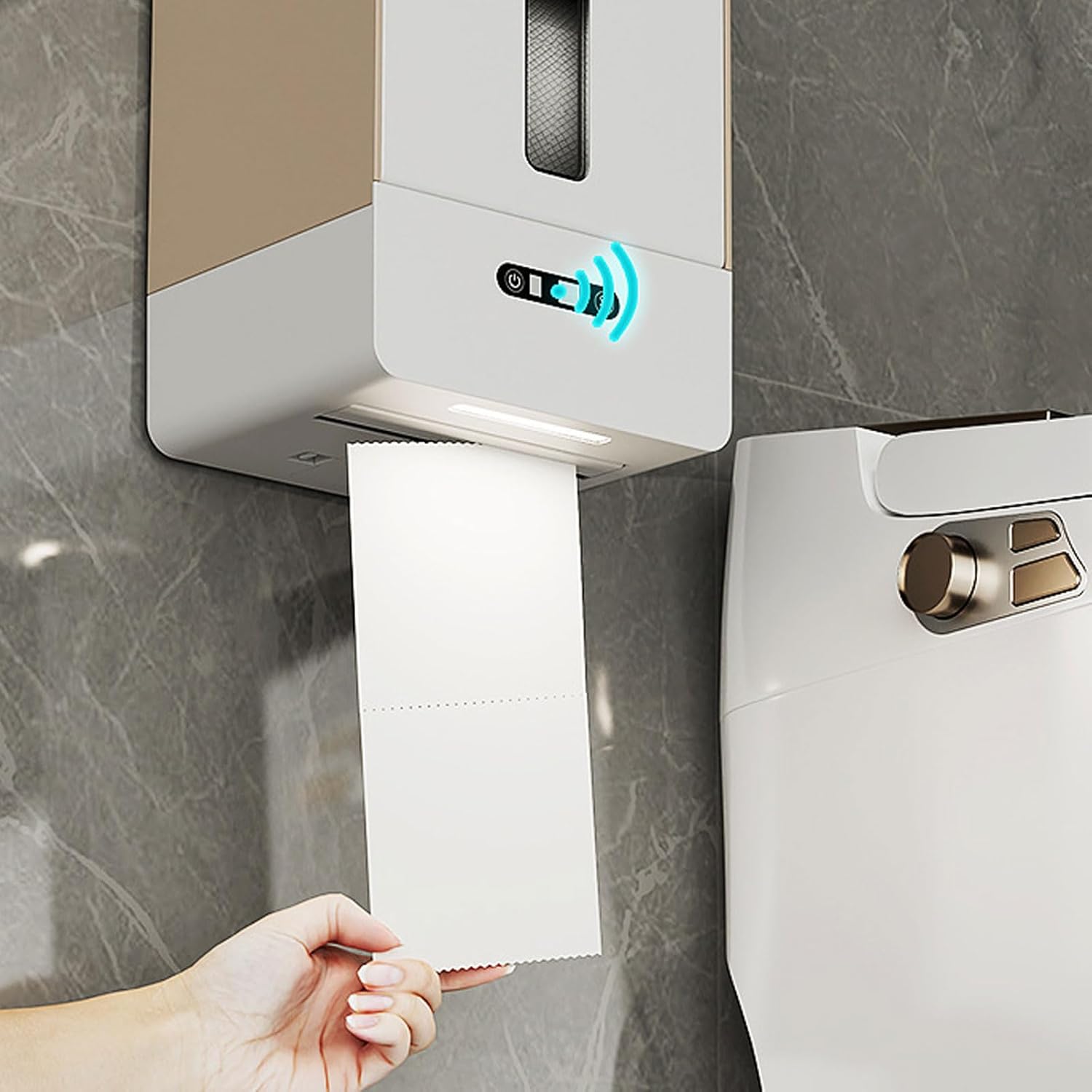 Automatic Touchless Paper Towel Holder with Motion Sensors for Commercial Kitchen Bathroom Cabinet Mount Battery Powered CABI