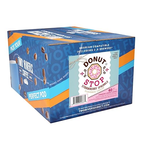 Miniatura 9 de Donut Stop Cápsulas de café con sabor, compatibles con cervezas 2.0 K-Cup y sabor a dona de gelatina, 40 unidades