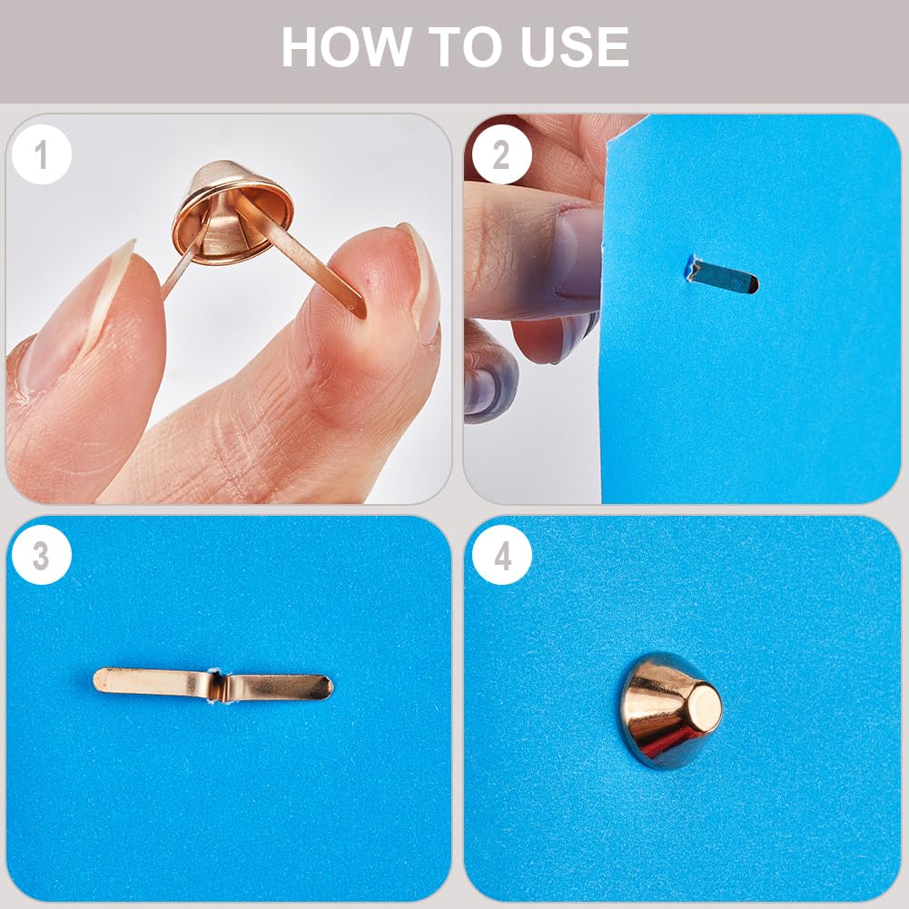 100 Rivetti Metallici A Fungo - 4 Colori Per Lavorazione Pelle E Borse - Foto 13