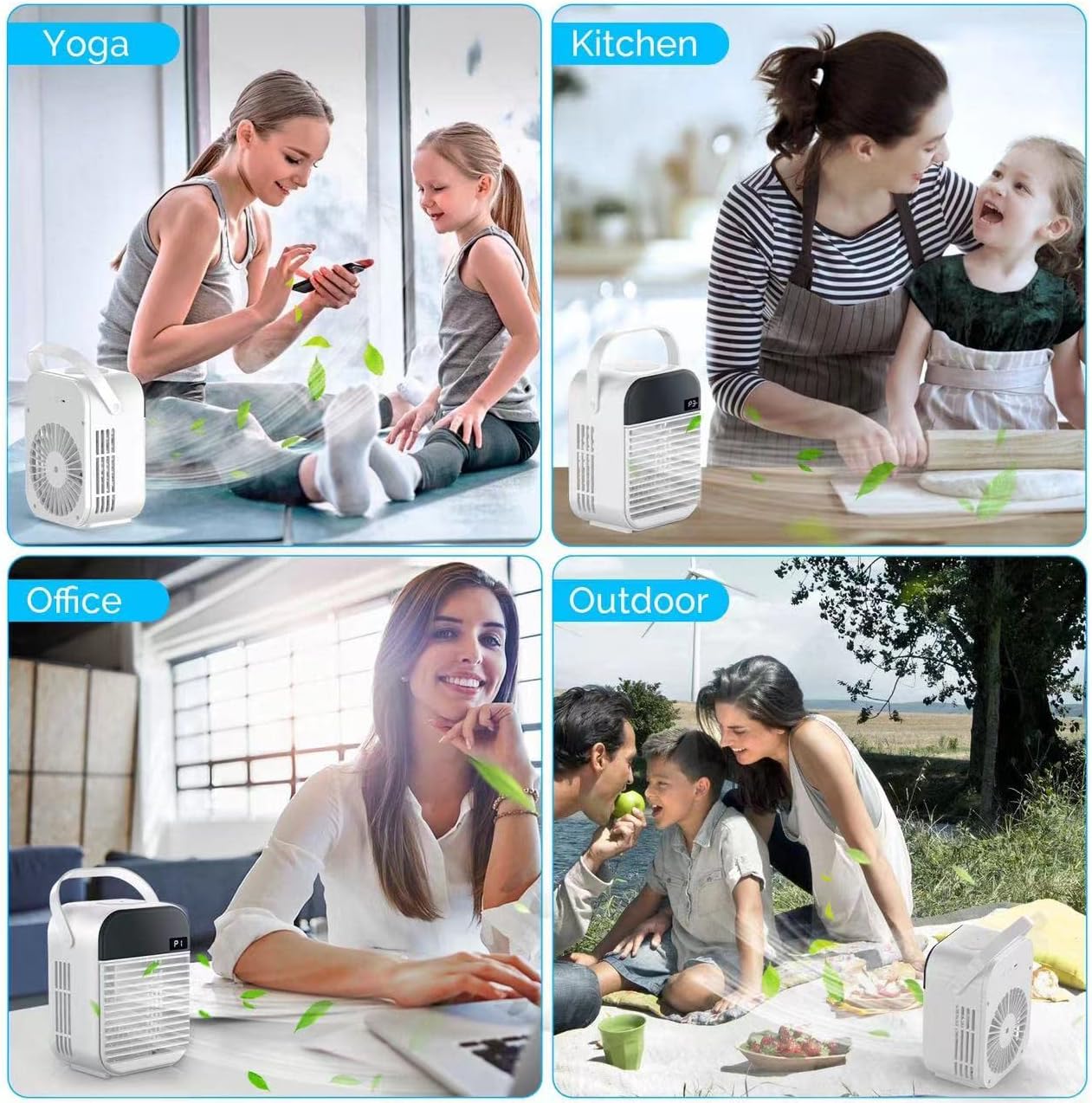TOCOOL Portable Air Conditioner Fan, Mini Evaporative Cooler, Personal Air Conditioner Small Air Cooler Quiet Desk Fan Humidifier Misting Fan for Small Room Bedroom Home Office, White, ‎AF1