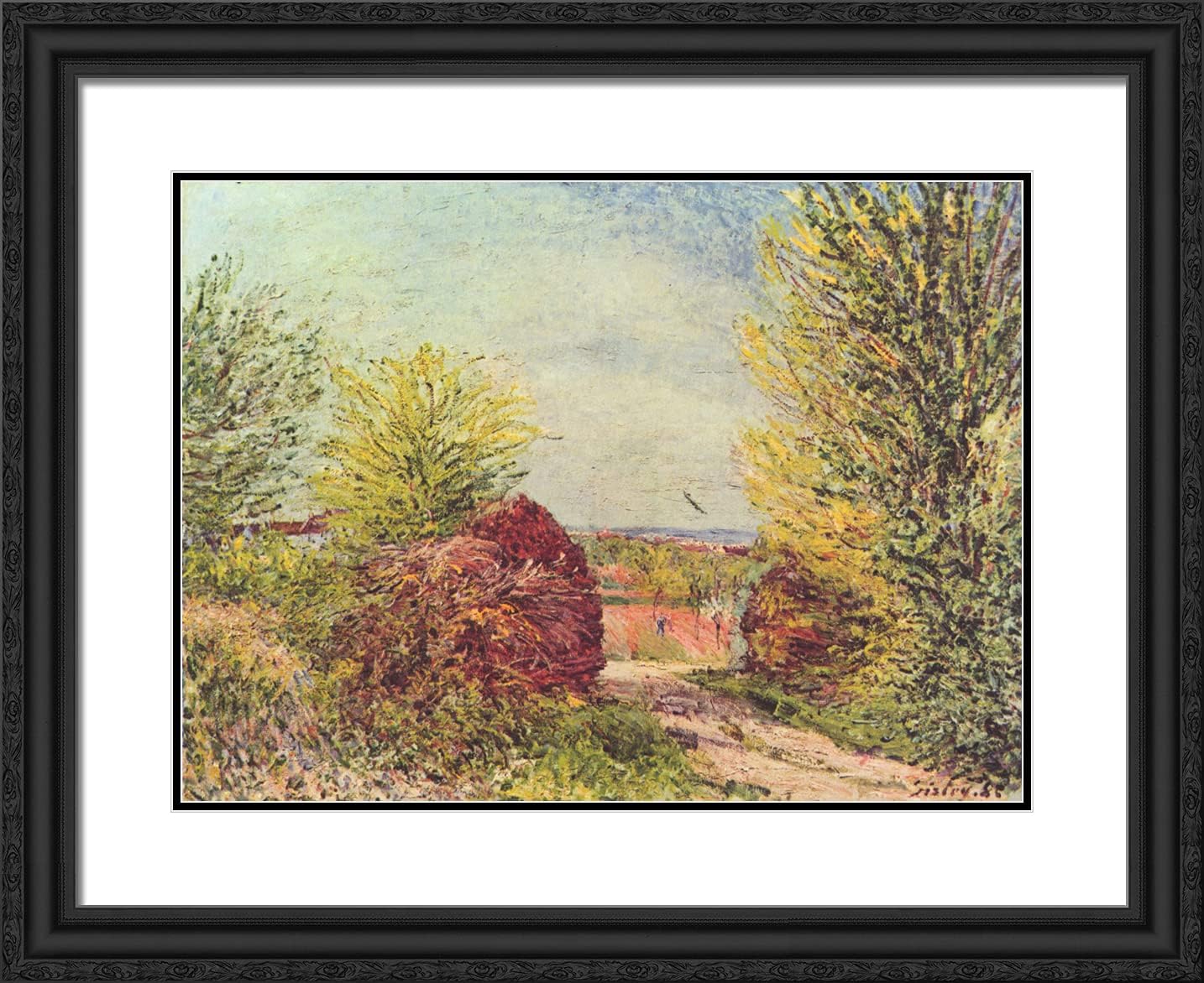ArtDirect Sisley, Alfred 24x20 Black Modern Framed Art Print Titled: Away in the Spring Veneux Nadon