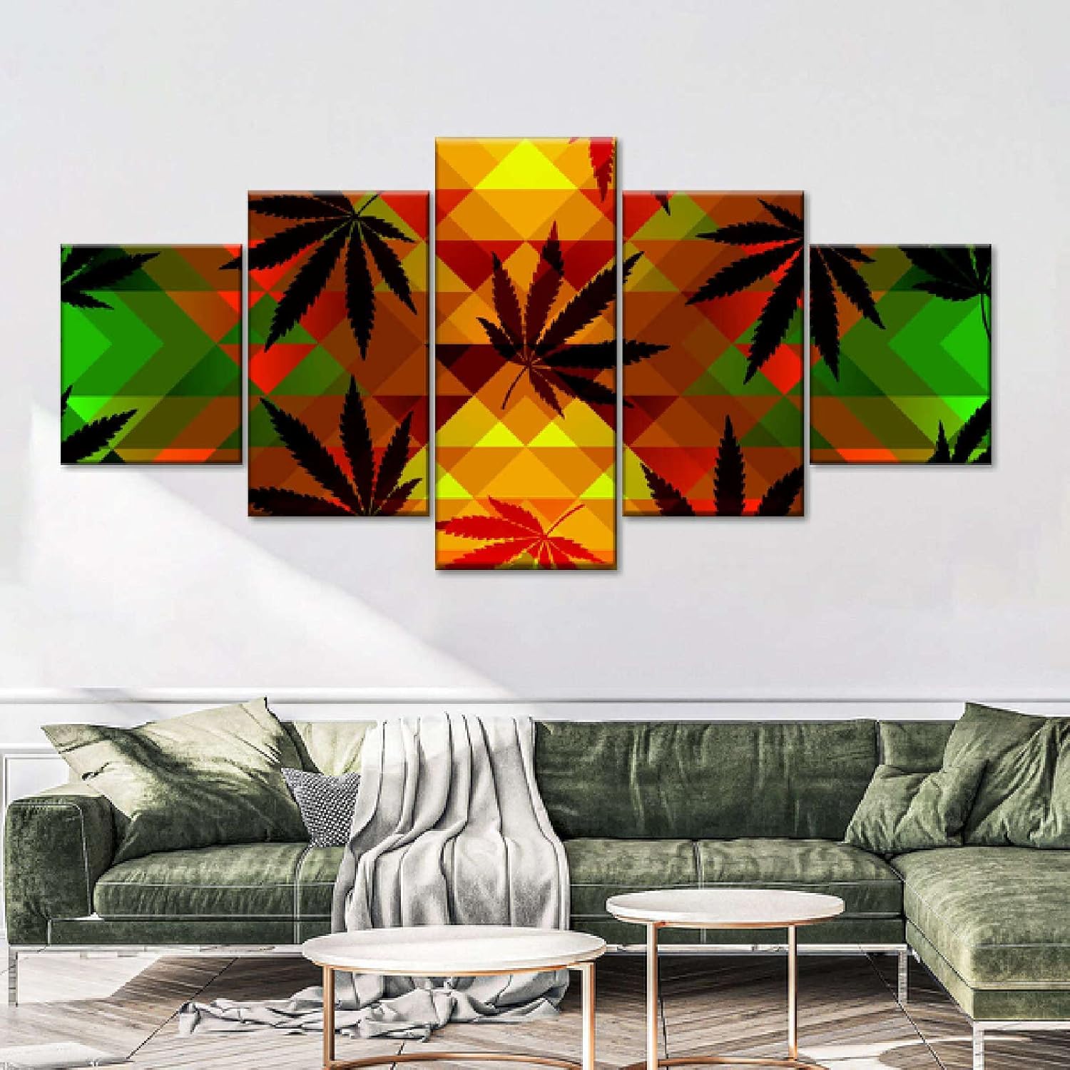 SYMY Lienzo Pintura, Cuadro Moderno 5 Piezas Fiesta de la Marihuana Impresiones del Arte De La Pared DecoracióN De Pared Arte Pintura para Hogar SalóN Oficina