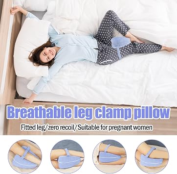 Knee Pillow for Side Sleepers, Orthopedic Leg Pillow, Ergonomic Pillow with Belt, Side Sleeper Pillow Memory Foam Pregnancy Pillow for Leg Support