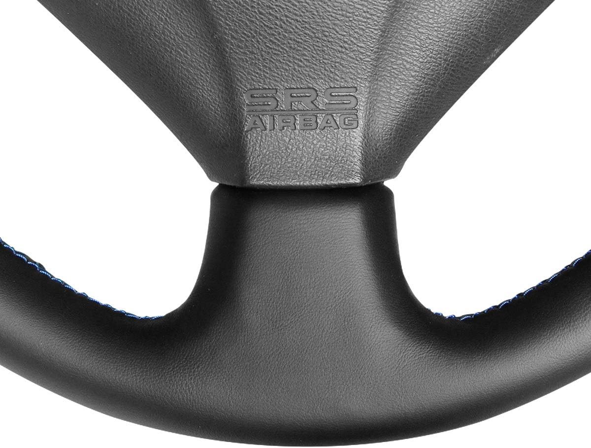 MEWANT Hand-Stitched Black Genuine Leather Car Steering Wheel Cover Wrap for Honda S2000 Civic Si Acura RSX Type-S