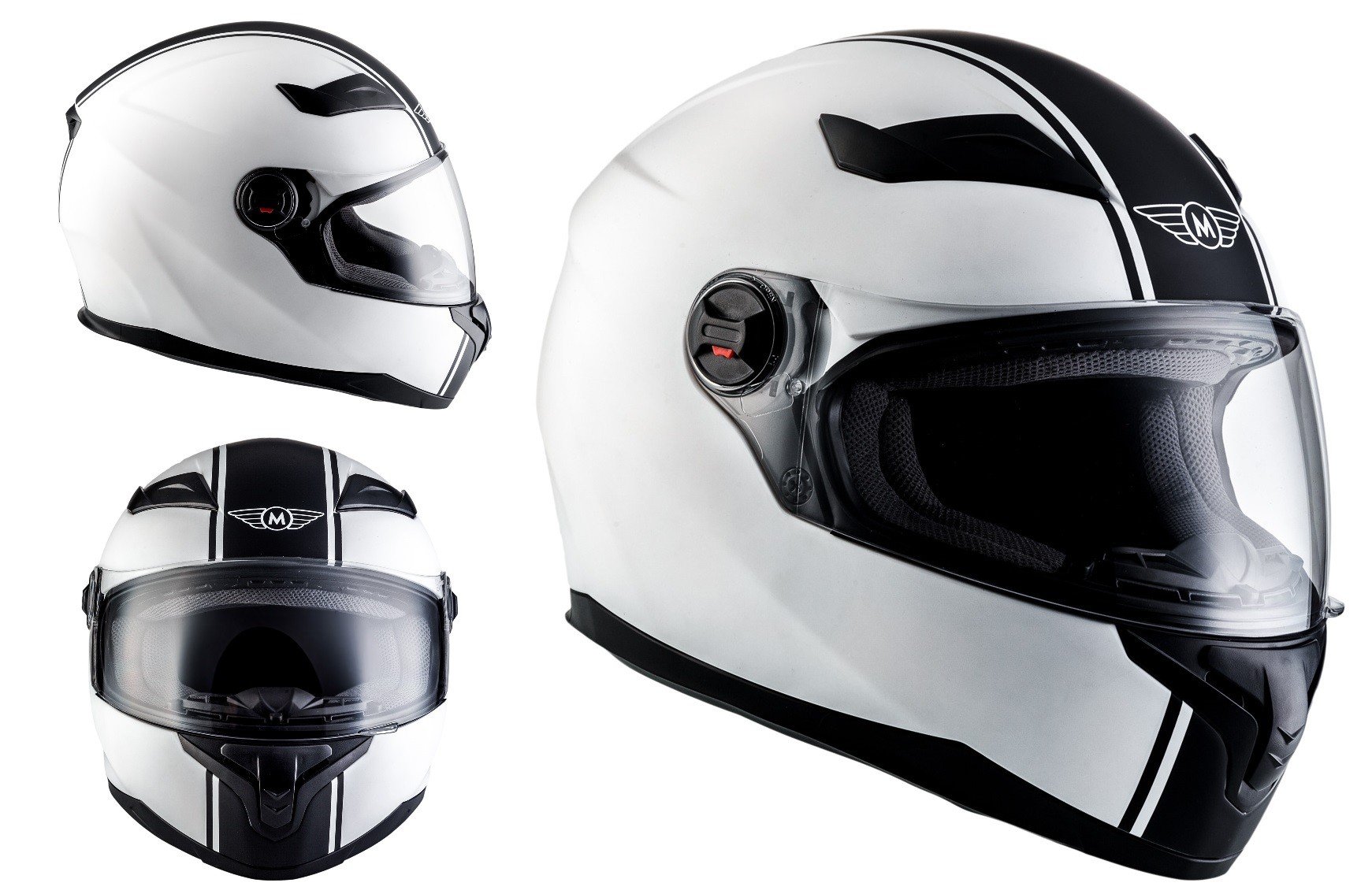 MOTO Helmets® X86 „Gloss White“ · Full-Face Helmet · Motorcycle-Helmet Scooter motorbike Cruiser Biker Bike Urban Stree-Fighter classic · ECE 22.05 Visor Click-n-Secure Bag XS–XXL (53-64cm)