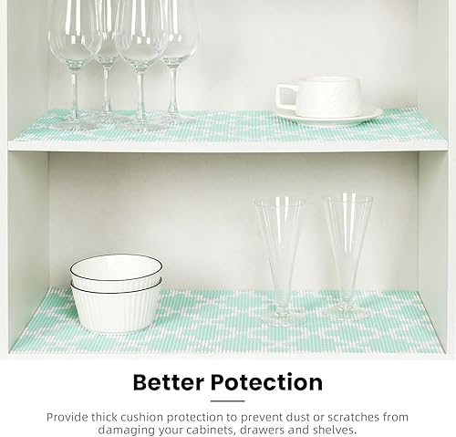 Vista 47 de BAGAIL - Forro para cajones y estantes, 17.5 x 20 pies, revestimientos de estantes no adhesivos para armarios de cocina, forros gruesos de agarre