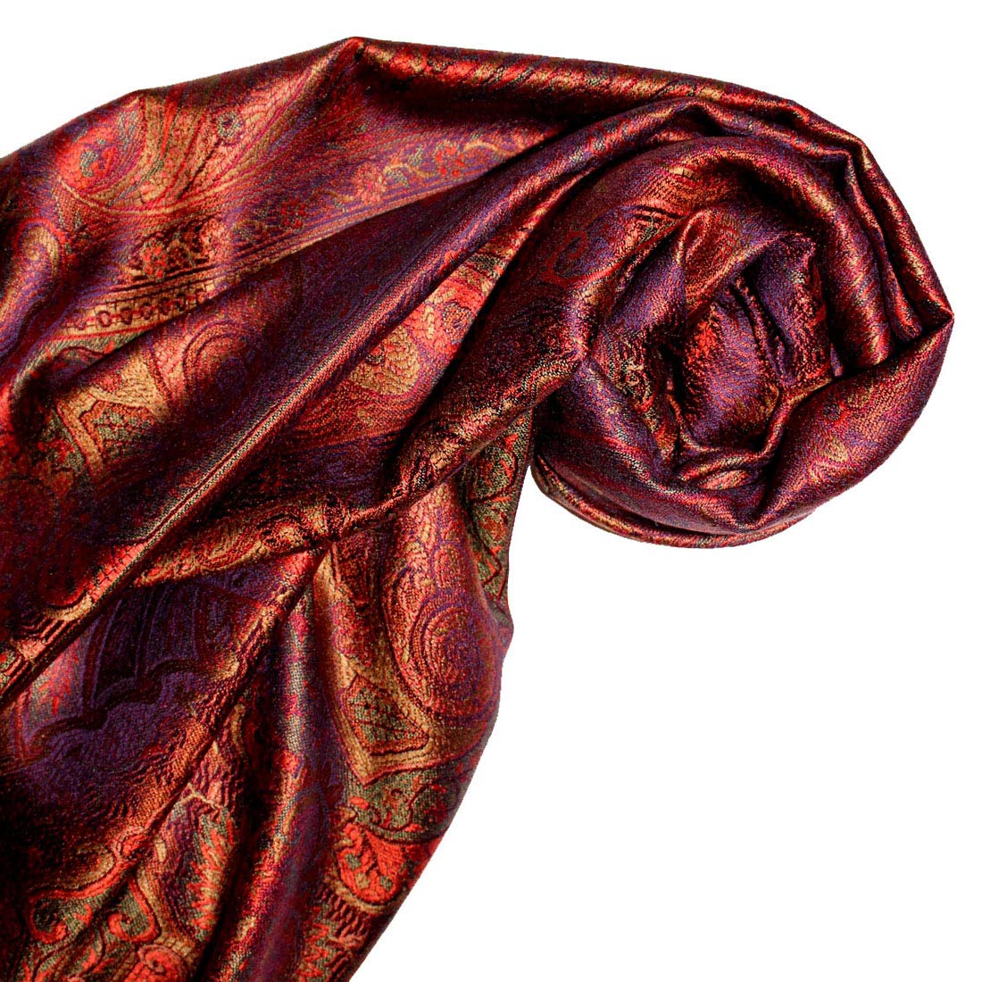 Lorenzo Cana Luxus Herrenschal Schal Schaltuch jacquard gewebt 100% Seide Paisley Muster Seidenschal Seidentuch Männerschal mehrfarbig 70 x 190 cm